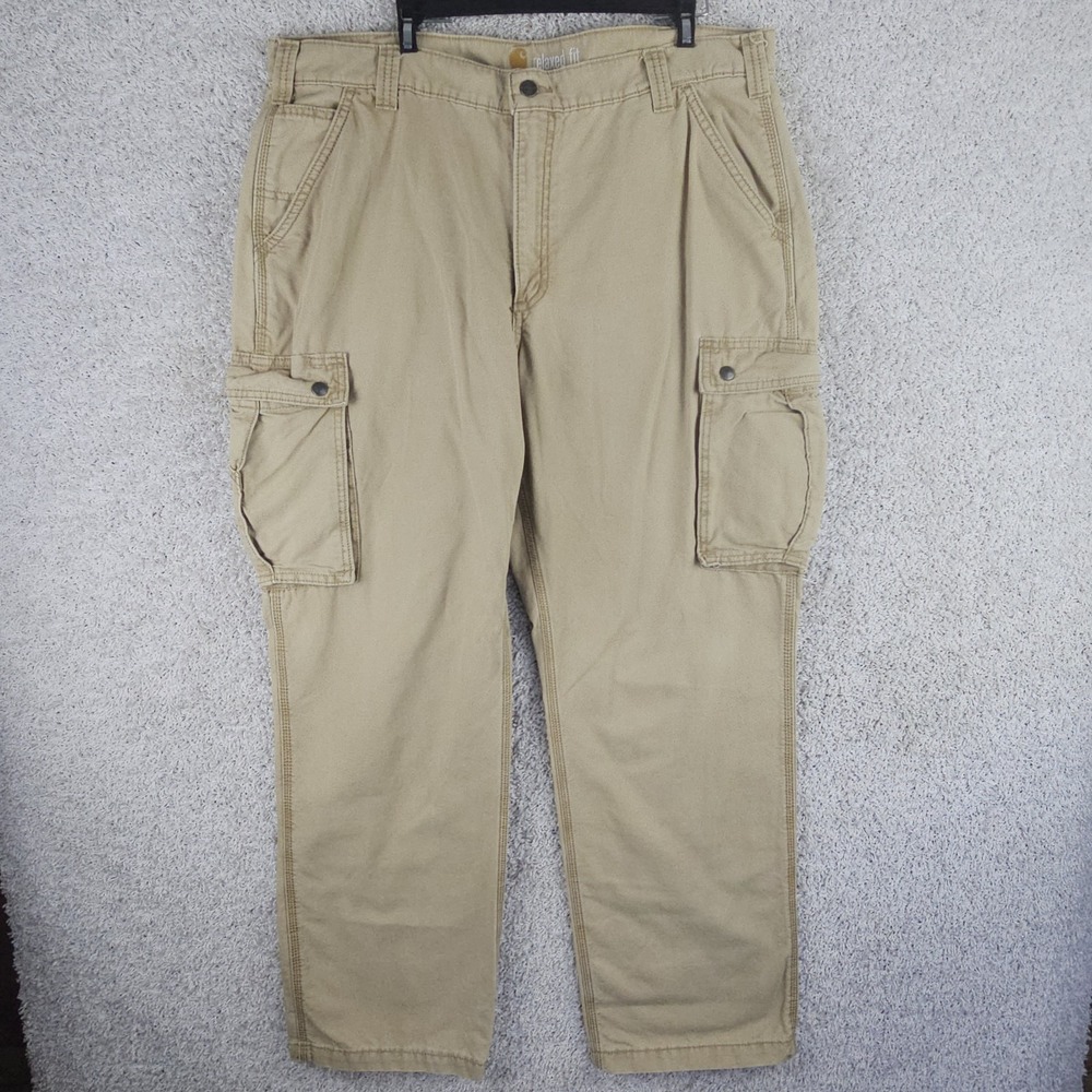 Carhartt Relaxed Fit Cargo Pants Mens 40x32 Khaki Baggy Workwear 100272 253